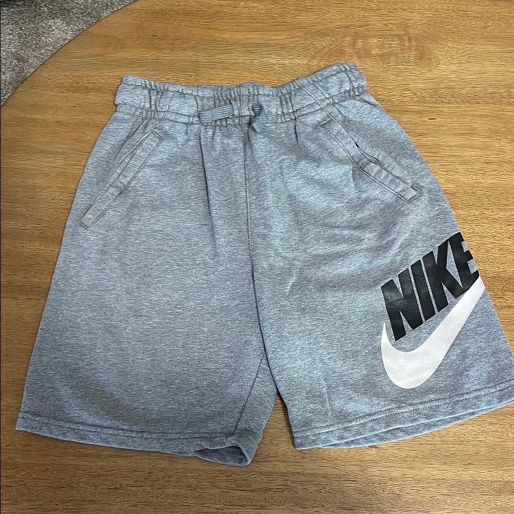 Nike Heather Gray Fleece Logo Shorts